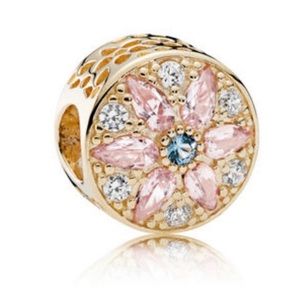 Pandora OPULENT FLORAL CHARM,14K GOLD,COLORED CRYSTAL & CZs